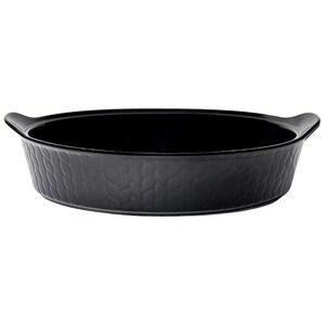 Temptations by Tara Carved Willow 4 Quart Oval Baker Baking Dish Black Oven Safe